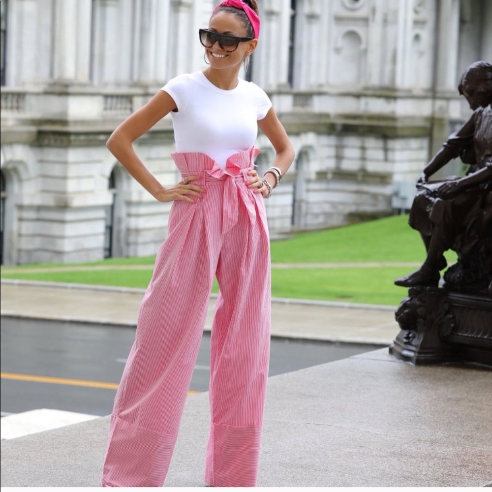 Zara stripe long palazzo pants
